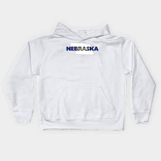 Nebraska Colored State Letters Kids Hoodie